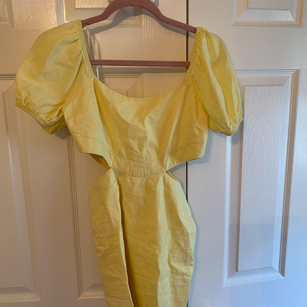 Yellow dress with cut outs